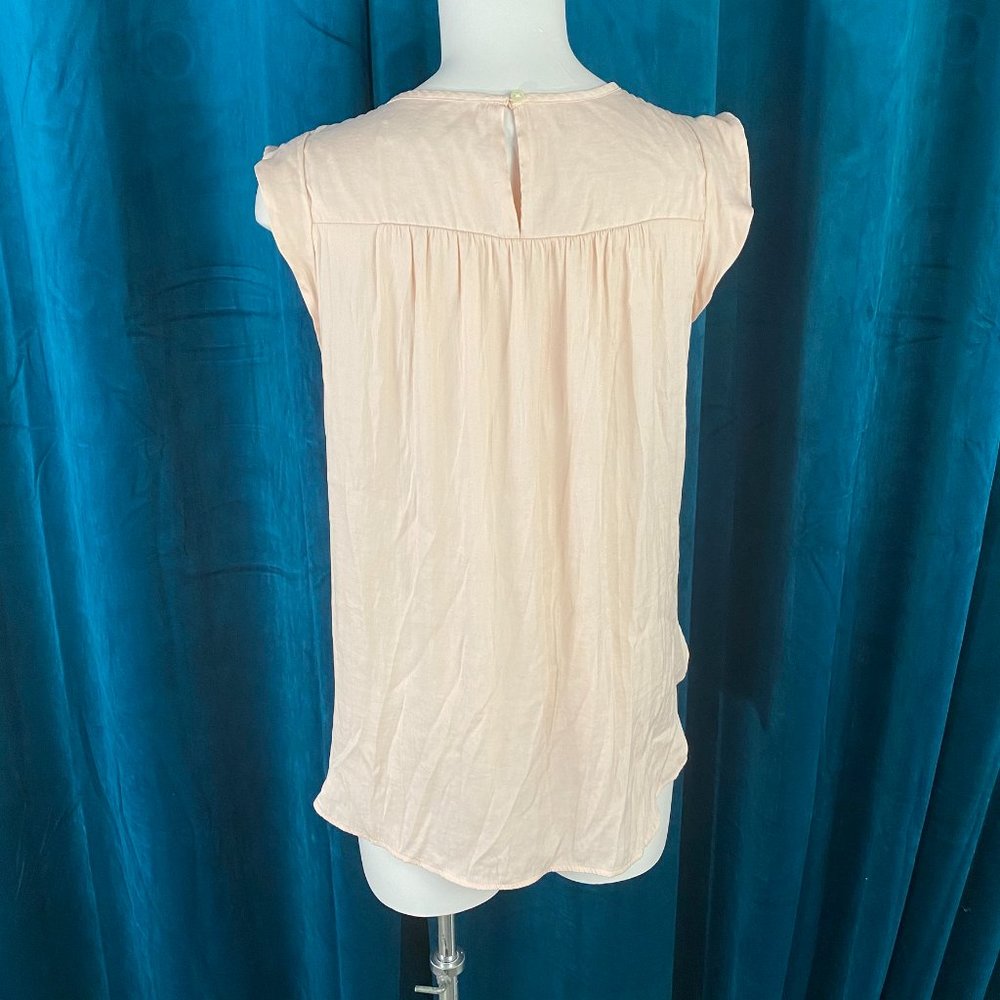 Loft Sleeveless Ruffle Top Blouse Pink - Picture 3 of 6